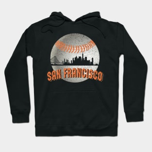 Vintage San Francisco Downtown Skyline Baseball For Game Day Hoodie